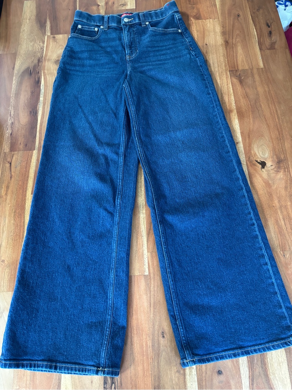 SPANX High Rise Wide Leg Jeans Dark Wash - Size S